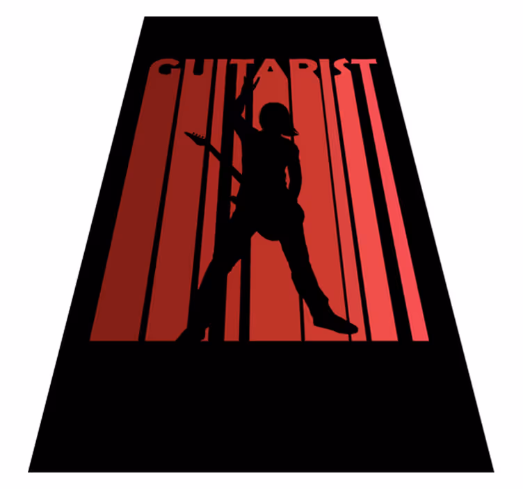 Guitarist Silhouette textured vinyl rug - TenStickers