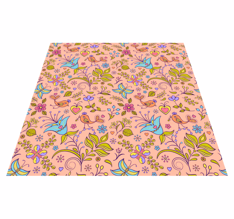 Floral vinyl rug with floral spring design - TenStickers