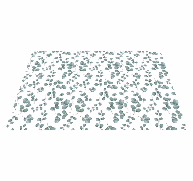 Elegant Greenery Pattern floral vinyl rug - TenStickers