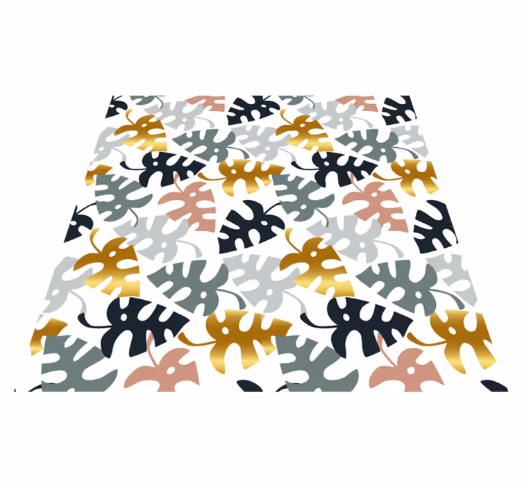 Nature vinyl rug leaf design - TenStickers