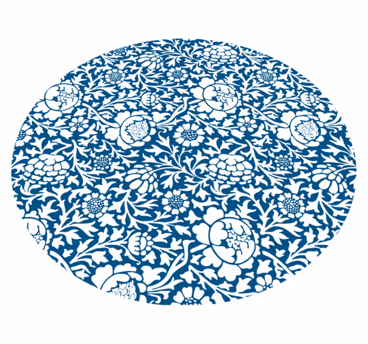 Floral vinyl rug in floral pattern design - TenStickers