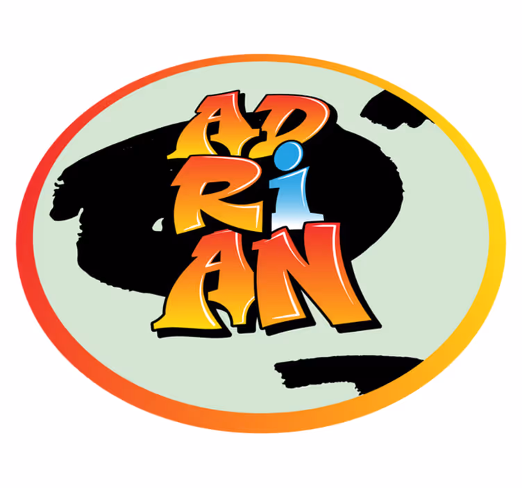 Colorful Name Design custom vinyl rug - TenStickers