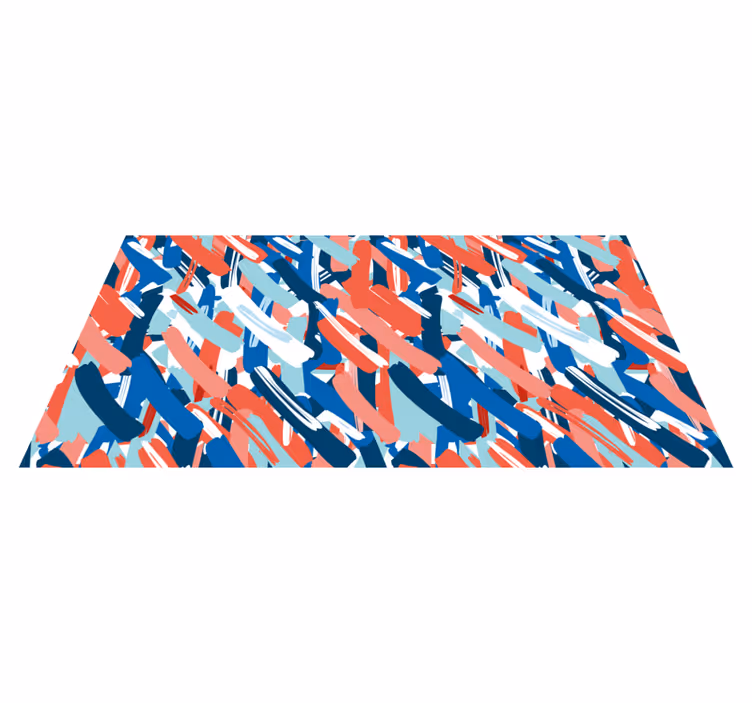 Modern vinyl rug with vibrant brushstrokes - TenStickers
