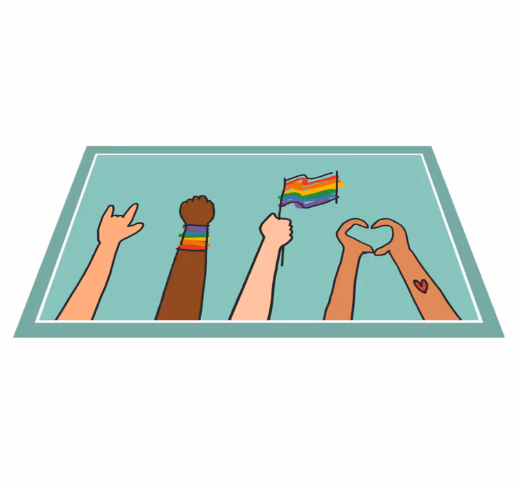 Diverse Hands Up event vinyl rug - TenStickers