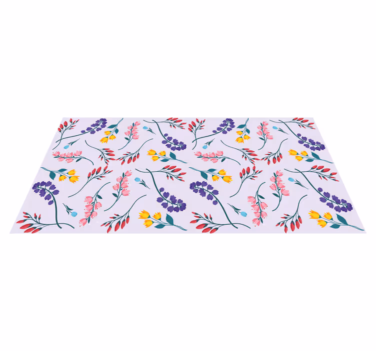 Purple subtle pattern floral vinyl rug - TenStickers