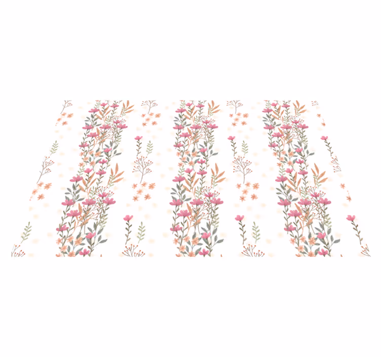 Floral vinyl rug with floral patterned design - TenStickers