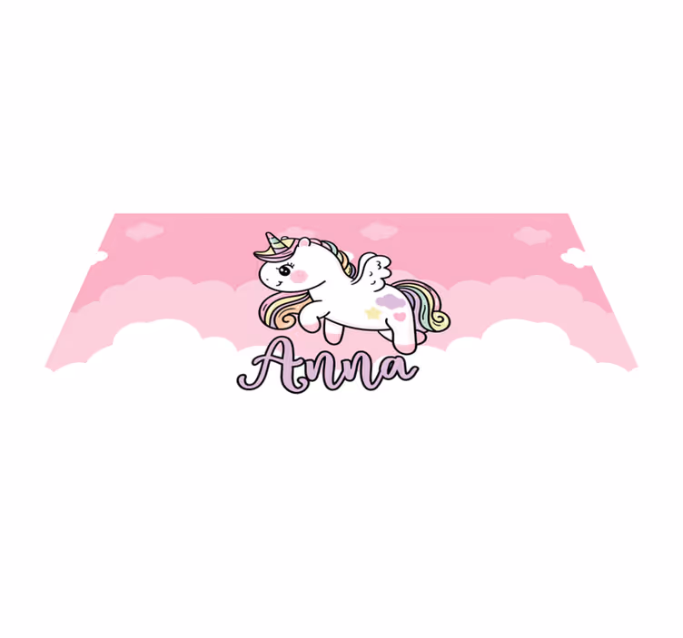 Customisable pink unicorn kids vinyl rug - TenStickers