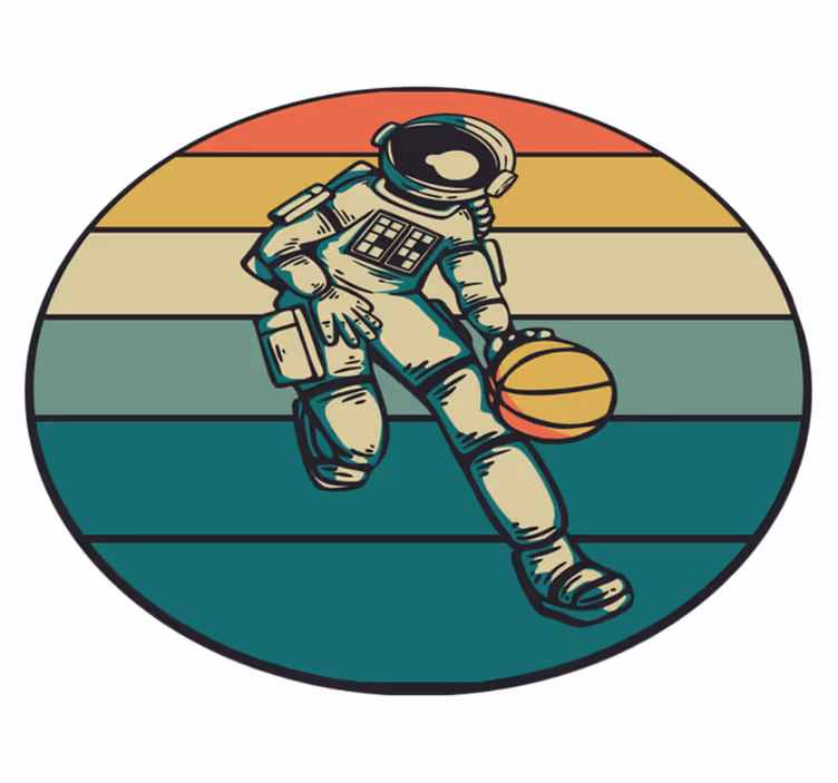 ASTRONAUT BASKETBALL PLAY game vinyl rug - TenStickers