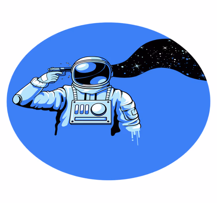 Astronauts under pressure gun bedroom rug - TenStickers