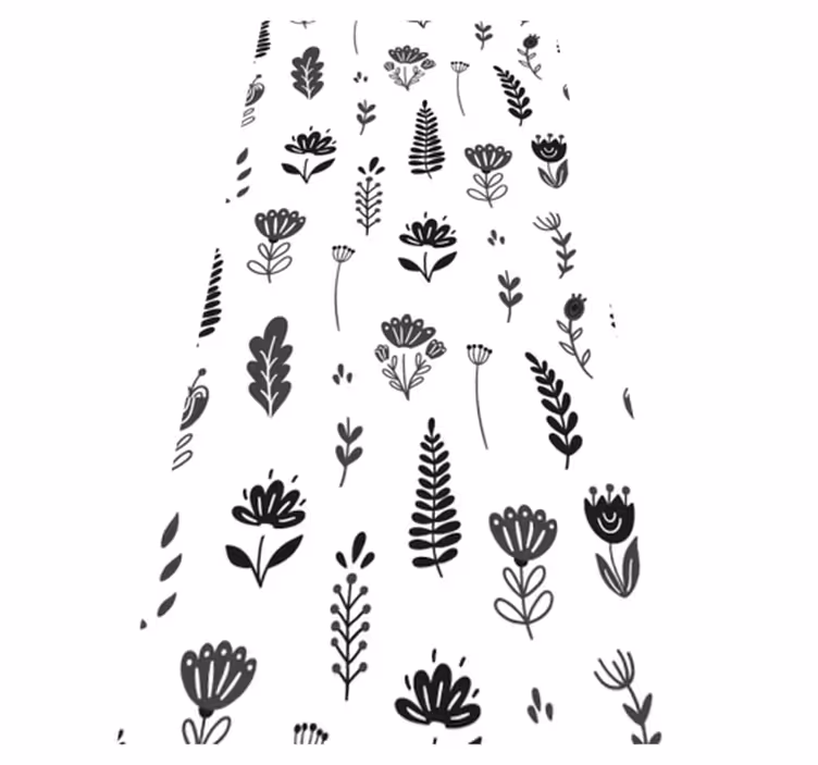 Floral vinyl rug with floral silhouette design - TenStickers