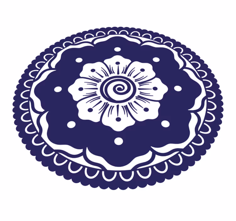 Intricate mandala with spiral mandala vinyl rug - TenStickers