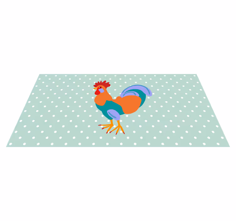 Animal vinyl rug with vibrant rooster design - TenStickers