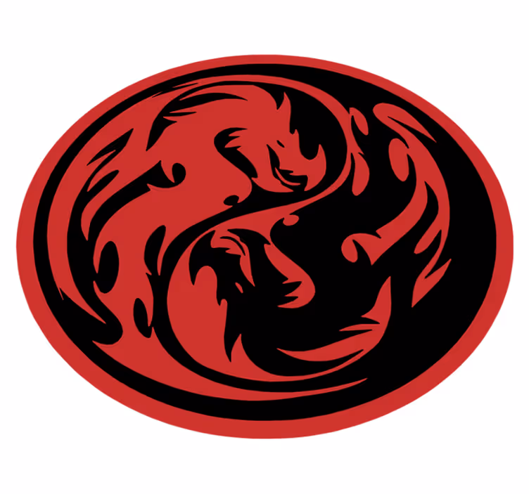 Dragon swirls animal vinyl rug - TenStickers