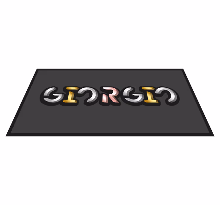 3d mockup silver gold font personalised mat - TenStickers