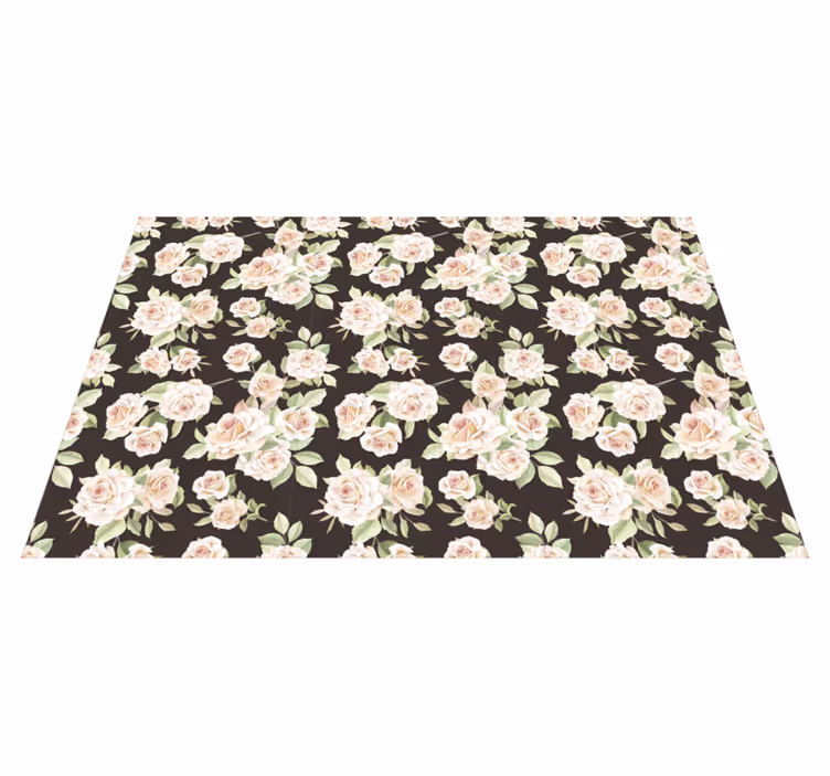 Floral vinyl rug with rose floral design - TenStickers