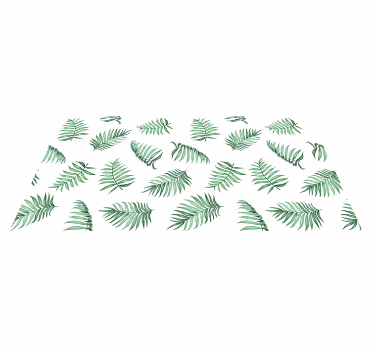 Graceful Leaf Motifs floral vinyl rug - TenStickers