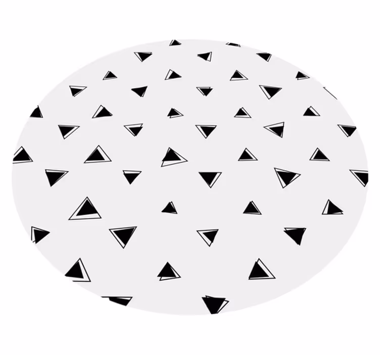 Monochrome black trianles geometric vinyl rug - TenStickers