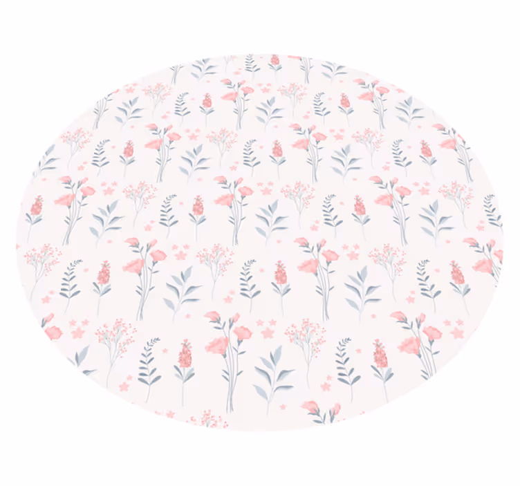 Floral vinyl rug floral pattern design - TenStickers
