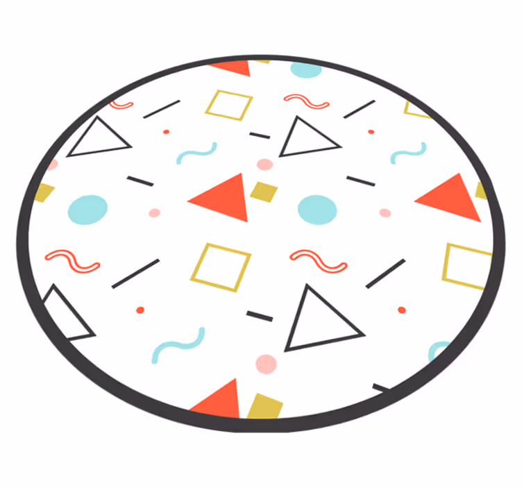 Geometric vinyl rug in colorful geometric shapes - TenStickers