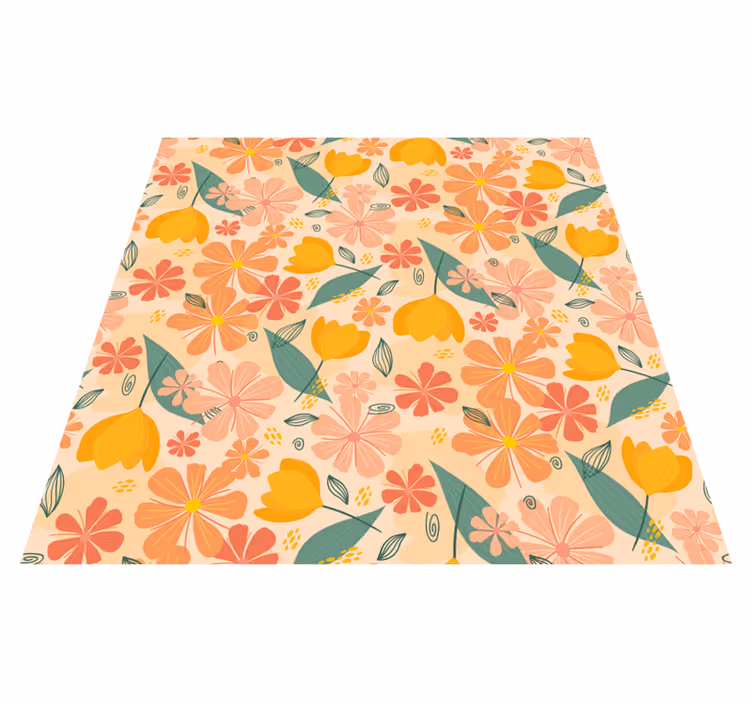 Floral spring blooms floral vinyl rug - TenStickers