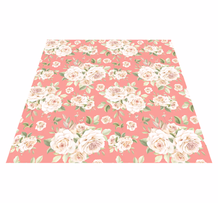 Botanical Grace floral vinyl rug - TenStickers