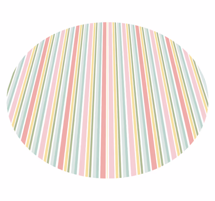 Vibrant striped arrangement striped vinyl rug - TenStickers