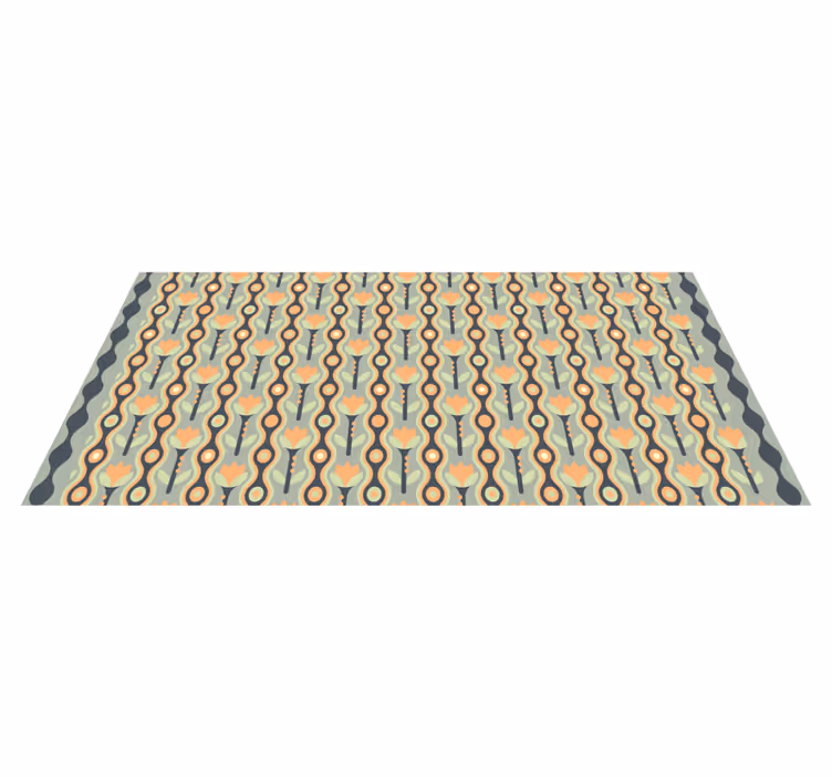 Stylized Floral Pattern teen vinyl rug - TenStickers