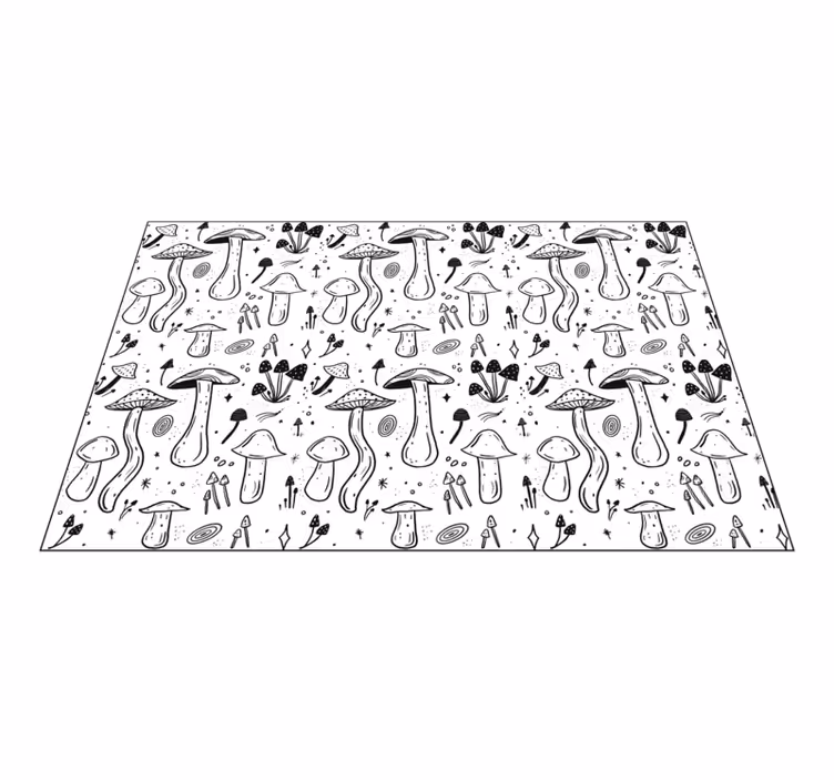 Mushroom Whimsy nature vinyl rug - TenStickers