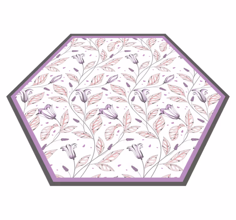 Graceful botanical floral vinyl rug - TenStickers