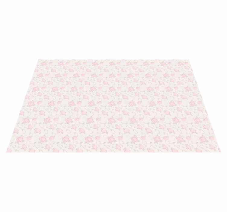 Delicate Rose Pattern floral vinyl rug - TenStickers