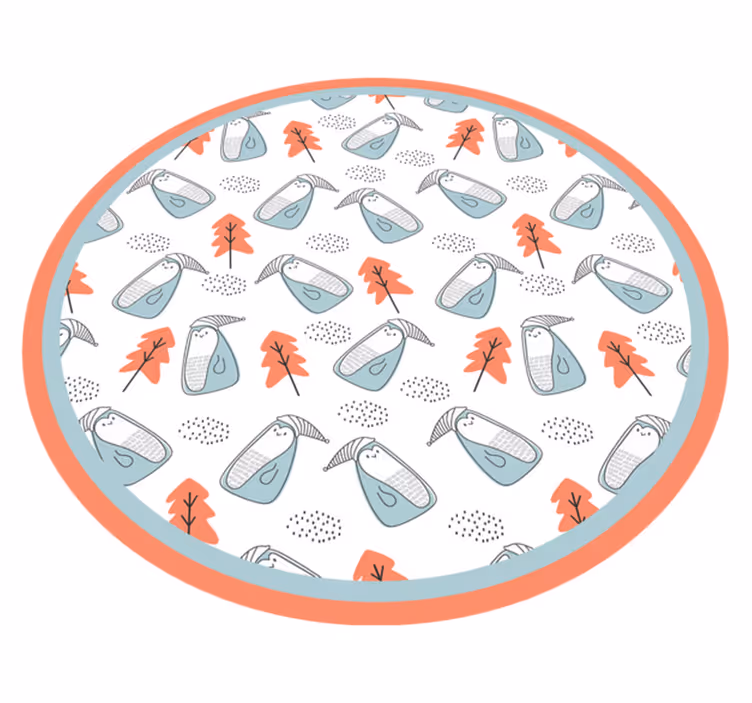 Cute Animal Pattern nursery vinyl rug - TenStickers