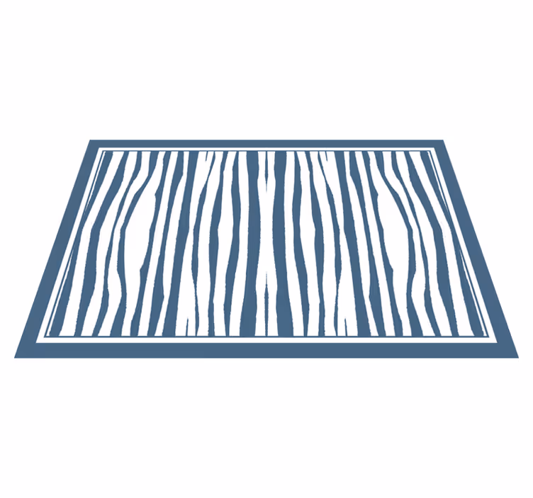 Blue zebra stripes animal print vinyl rug - TenStickers