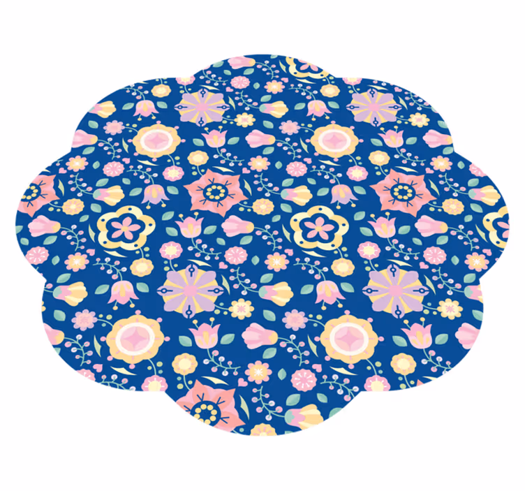 Floral vinyl rug in botanical bliss design - TenStickers