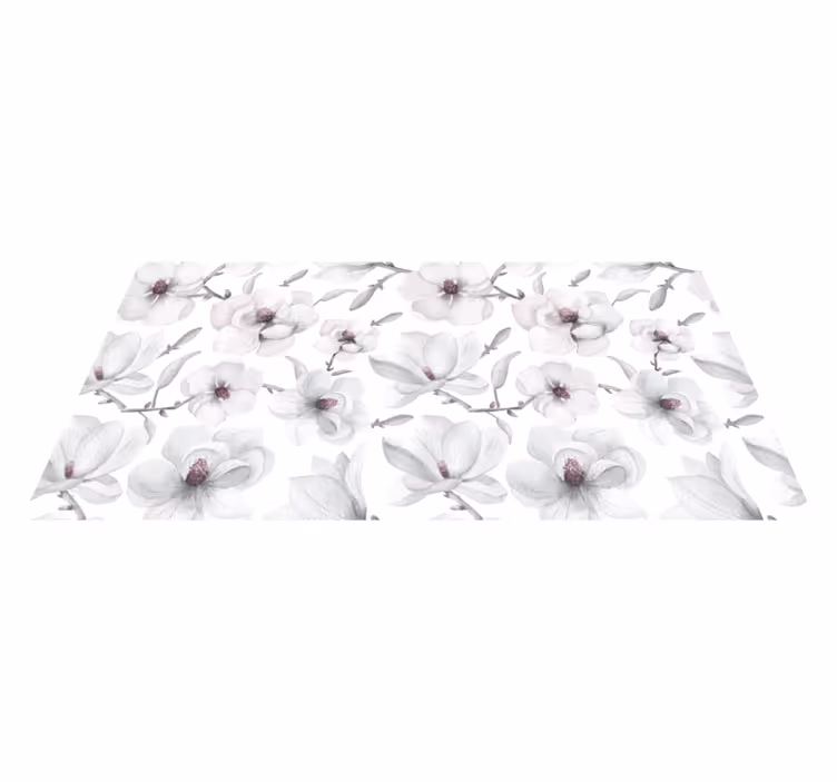 Soft grey Concept floral vinyl rug - TenStickers