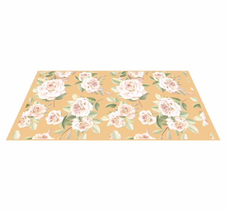 Gentle blossom grace floral vinyl rug - TenStickers