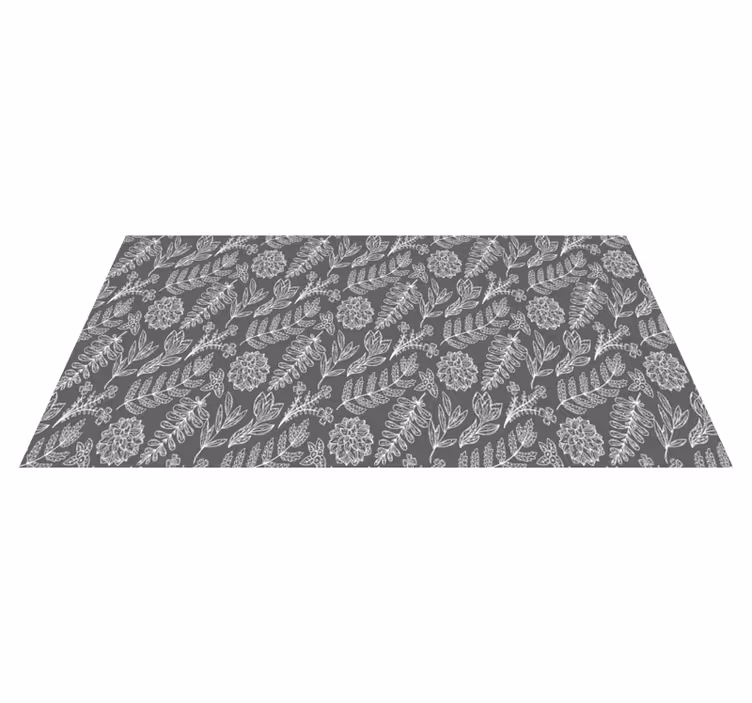 Floral vinyl rug with botanical leaf design - TenStickers