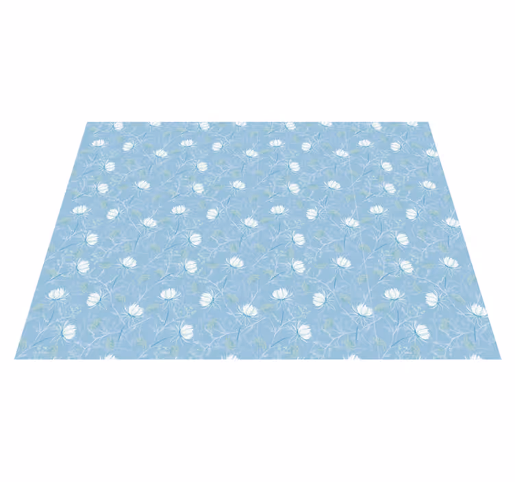 Botanical Leaf Motif floral rug - TenStickers