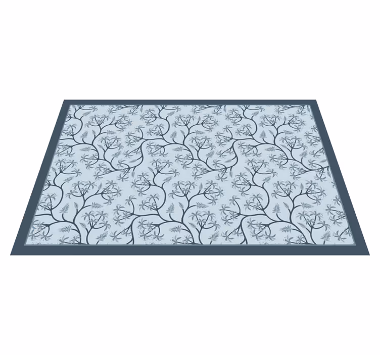 Botanical Silhouette Pattern floral vinyl rug - TenStickers