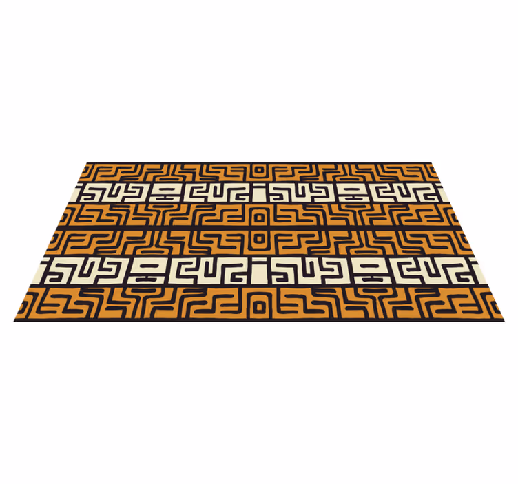 Geometric Labyrinth Pattern striped runner rug - TenStickers
