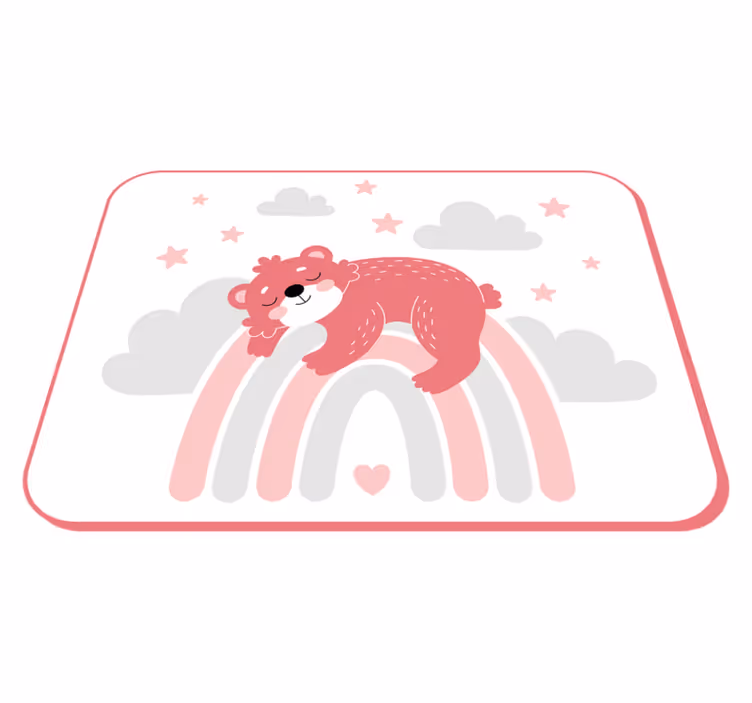 Sleepy Bear Rainbow kids rug - TenStickers