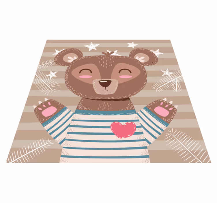 Adorable Bear Illustration kids rug - TenStickers