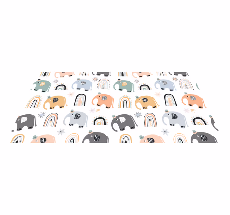Charming Elephant Parade kids rug - TenStickers