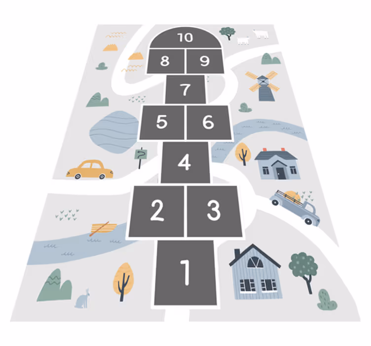 Playful Hopscotch Design game mat - TenStickers