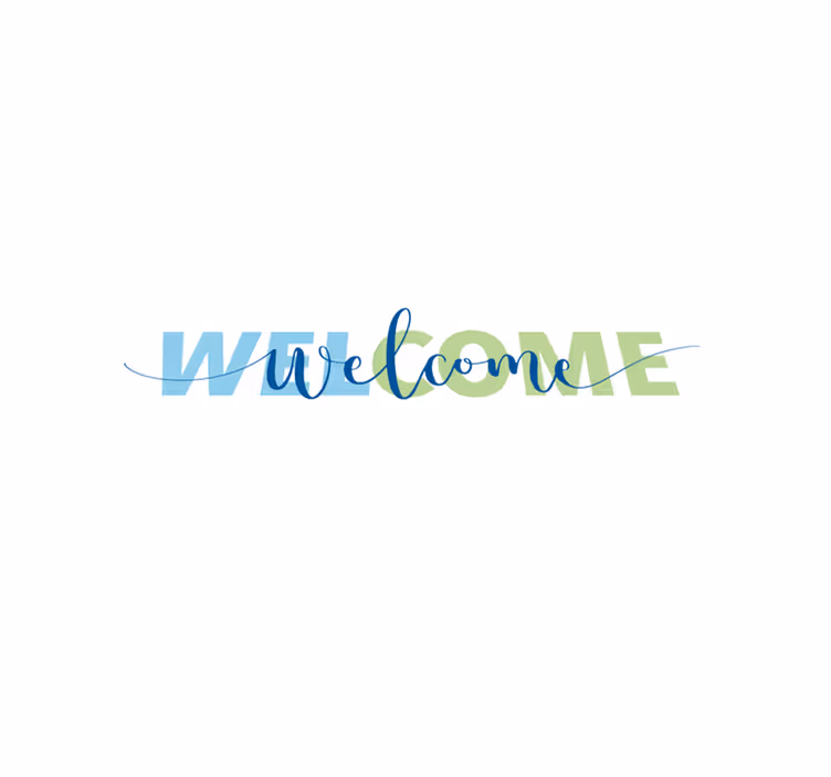 Welcoming Entrance Text entrance hall vinyl rug - TenStickers