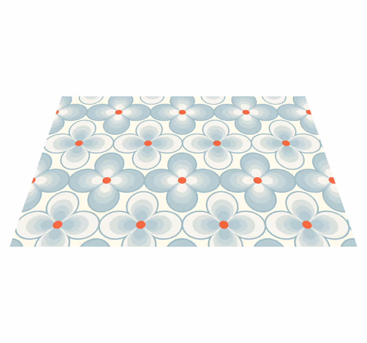 Geometric Blossom Pattern tile carpet - TenStickers