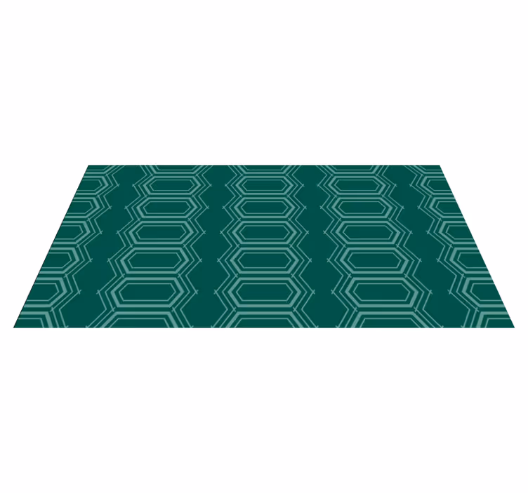 Emerald Geometric Pattern geometric rug - TenStickers