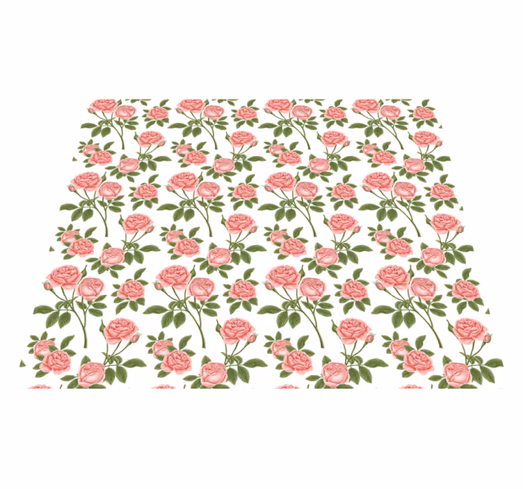Botanical Rose Pattern floral rug - TenStickers