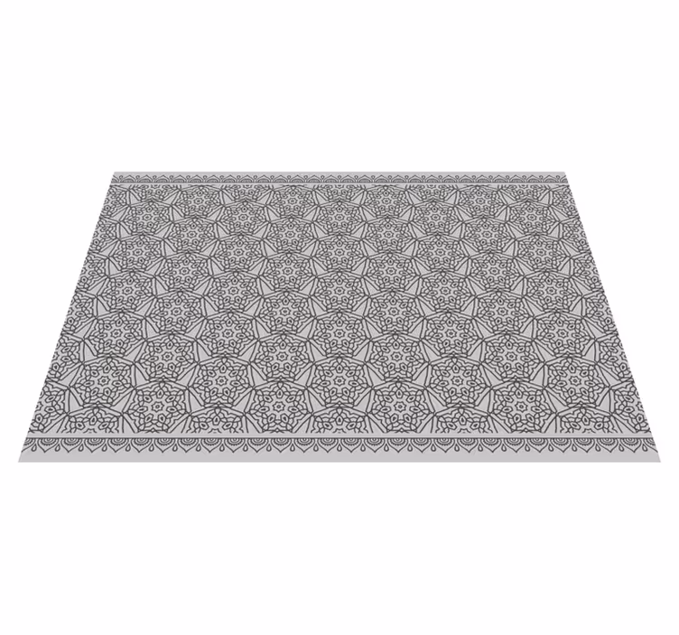 Abstract arabic tile style  geometric vinyl rug - TenStickers