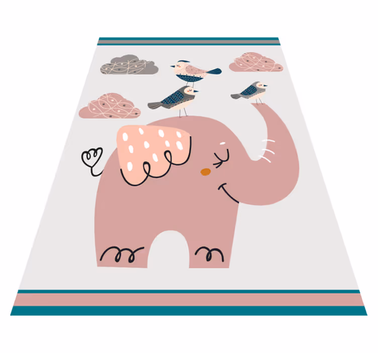 Nordic elephant and birds baby play mat - TenStickers