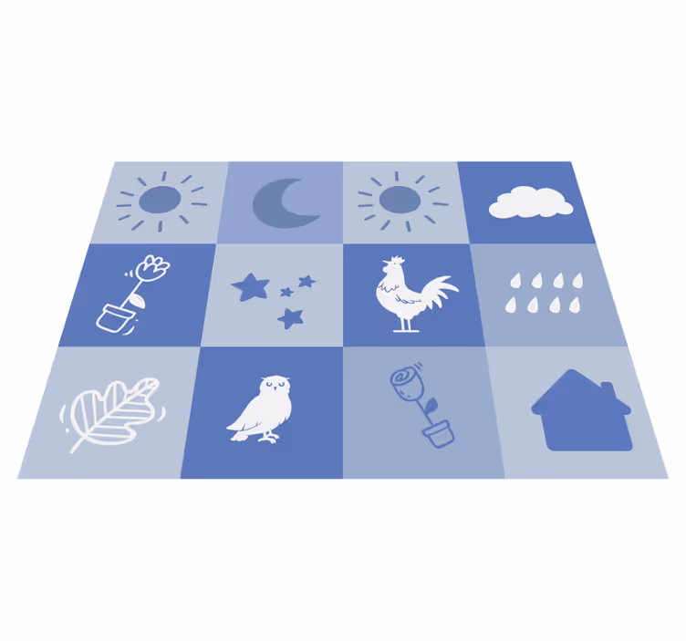Nursery Checkerboard playroom carpet - TenStickers